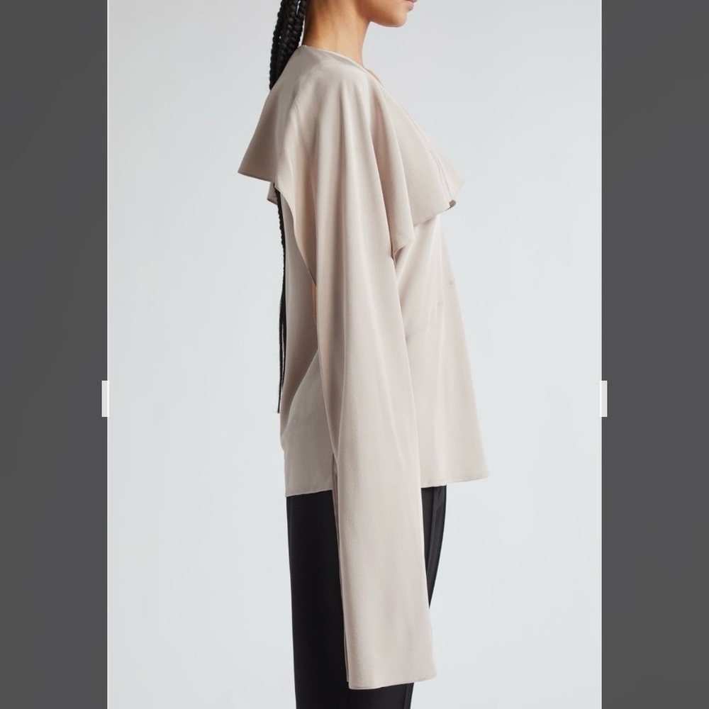 Helmut Lang Silk Scarf Top in Cashmere Grey - Picture 3 of 6